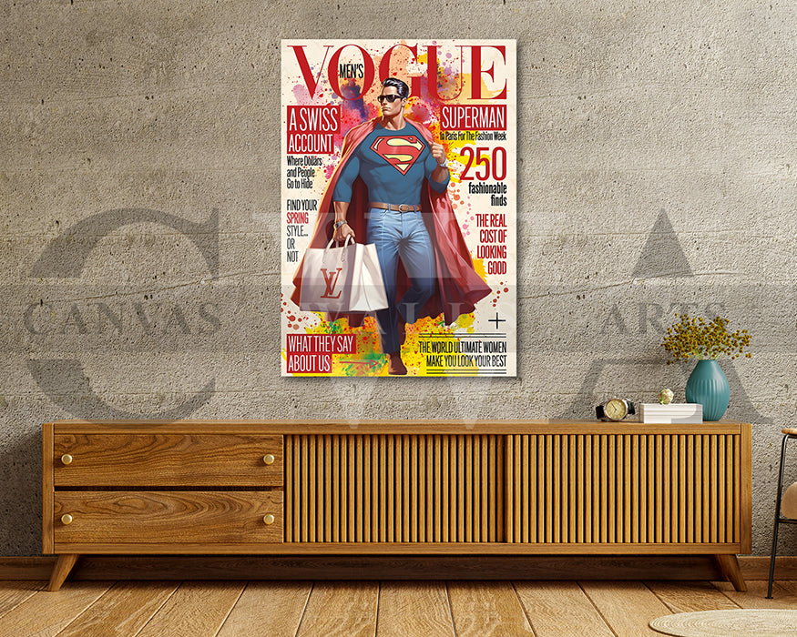 Superman Louis Vuitton Canvas Wall Art