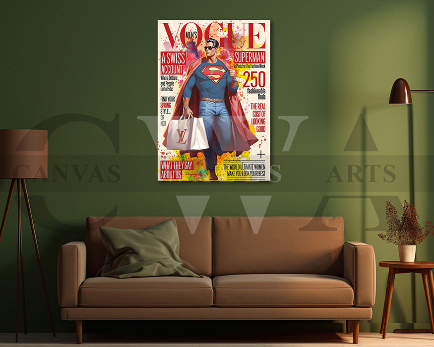 Superman Louis Vuitton Canvas Wall Art