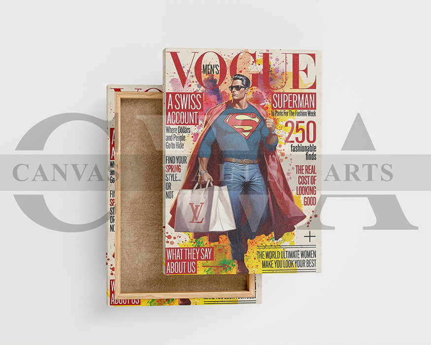 Superman Louis Vuitton Canvas Wall Art