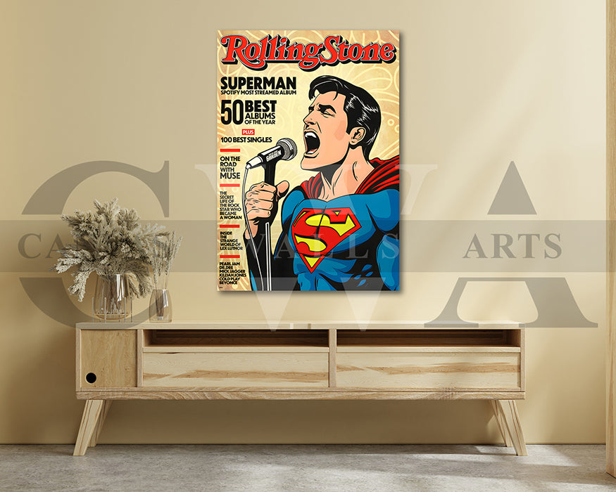 Superman Rolling Stone Canvas Wall Art