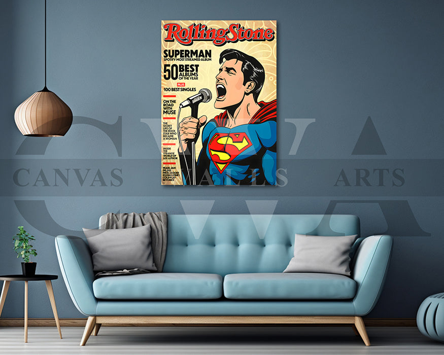 Superman Rolling Stone Canvas Wall Art