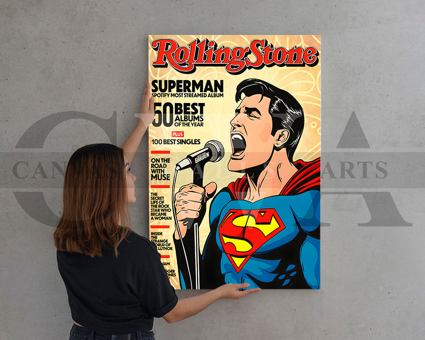 Superman Rolling Stone Canvas Wall Art
