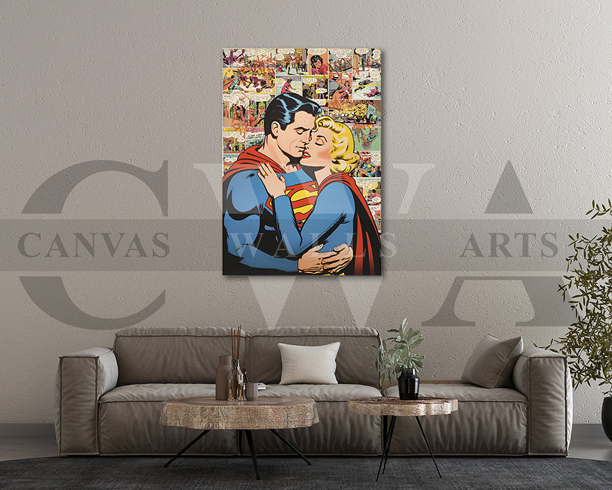 Superman and Marilyn Canvas Wall Art