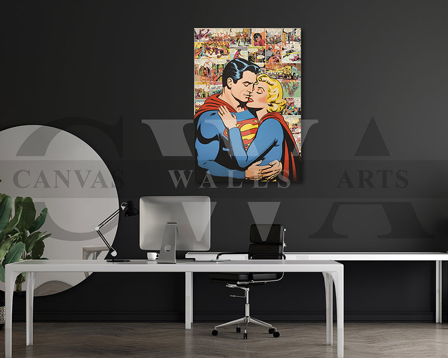 Superman and Marilyn Canvas Wall Art