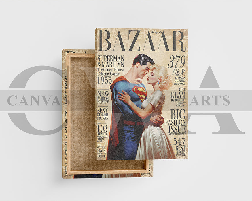 Superman and Marilyn The Hottest Couple Canvas Wall Art