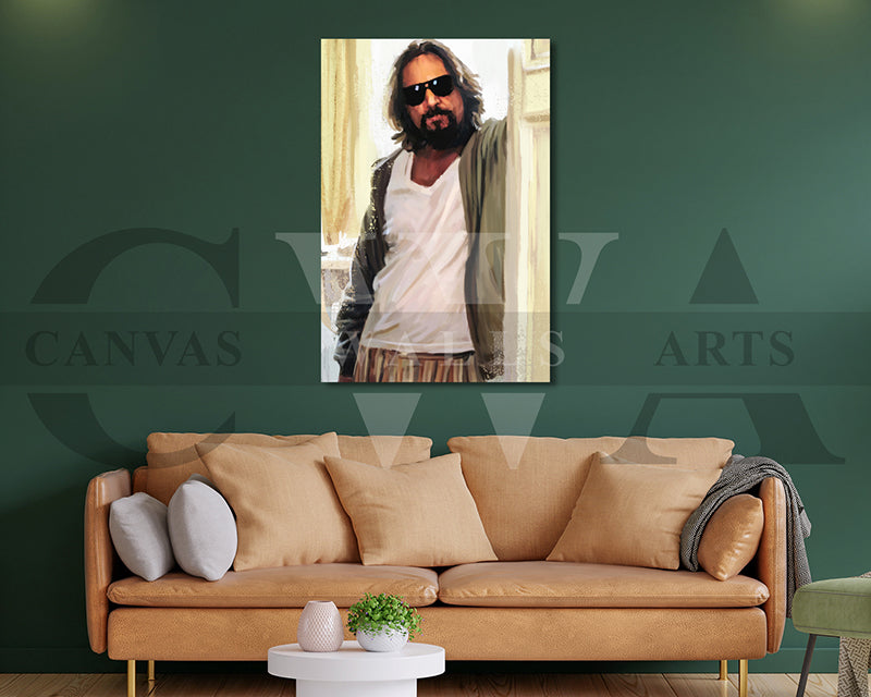 The Dude Canvas Wall Art Abstract Movie Poster Print