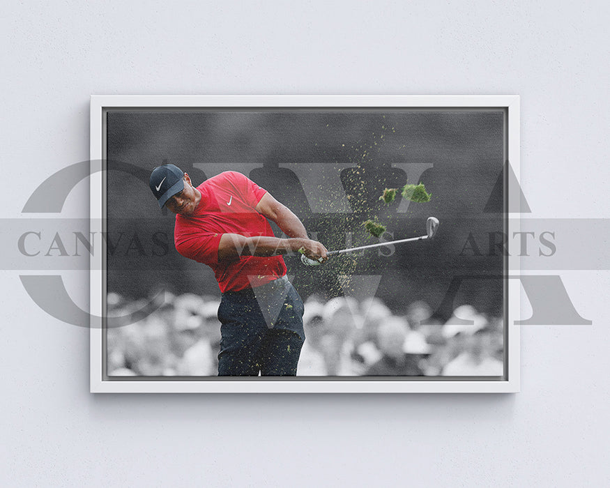 Tiger Woods Black & White Canvas Art