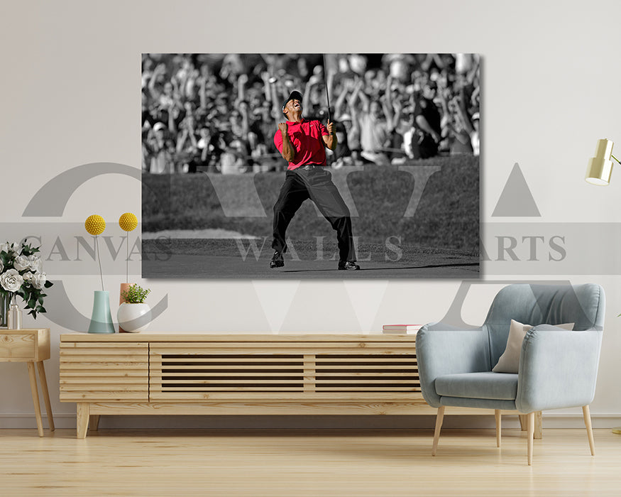 Tiger Woods Black & White Canvas Wall Art