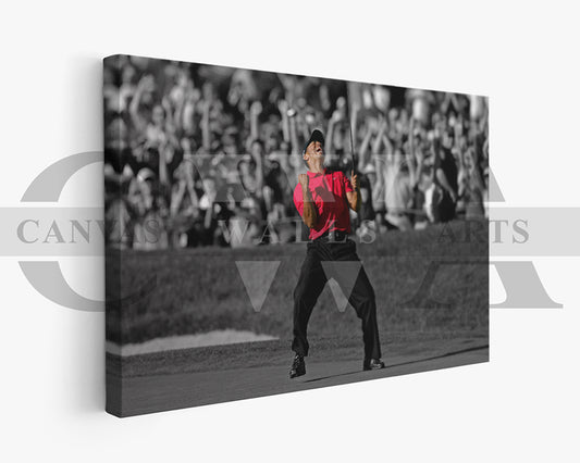 Tiger Woods Black & White Canvas Wall Art