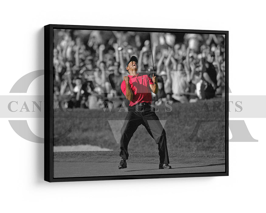 Tiger Woods Black & White Canvas Wall Art