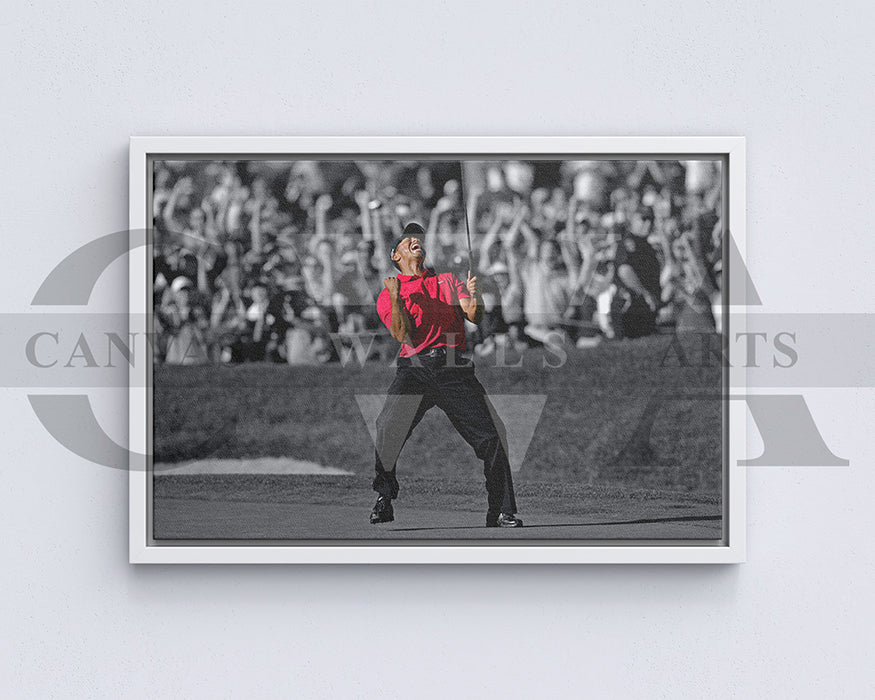 Tiger Woods Black & White Canvas Wall Art