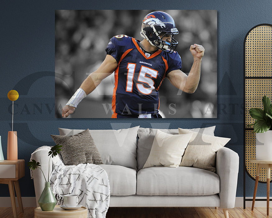Tim Tebow Black & White Canvas Art American Football Canvas Wall Art