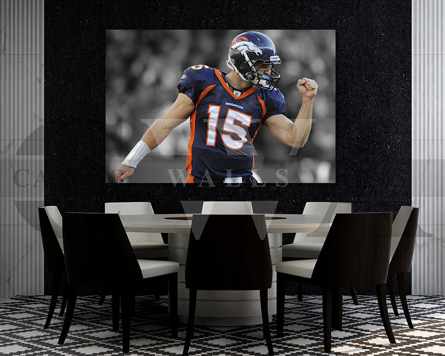 Tim Tebow Black & White Canvas Art American Football Canvas Wall Art
