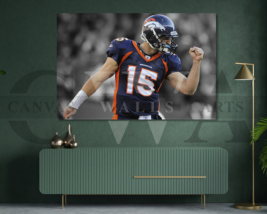 Tim Tebow Black & White Canvas Art American Football Canvas Wall Art
