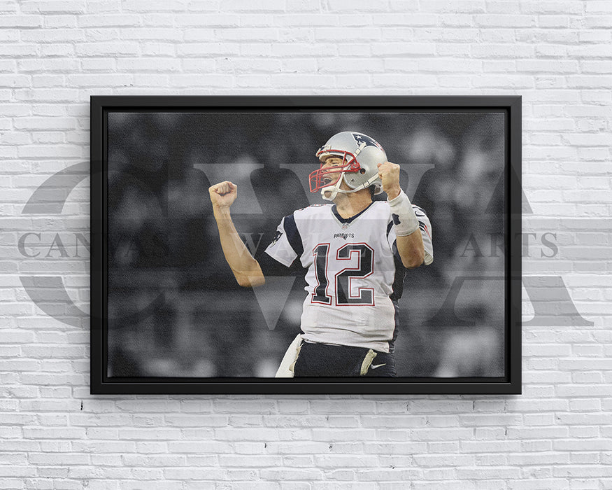 Tom Brady Black & White Canvas Art American Football Canvas Wall Art
