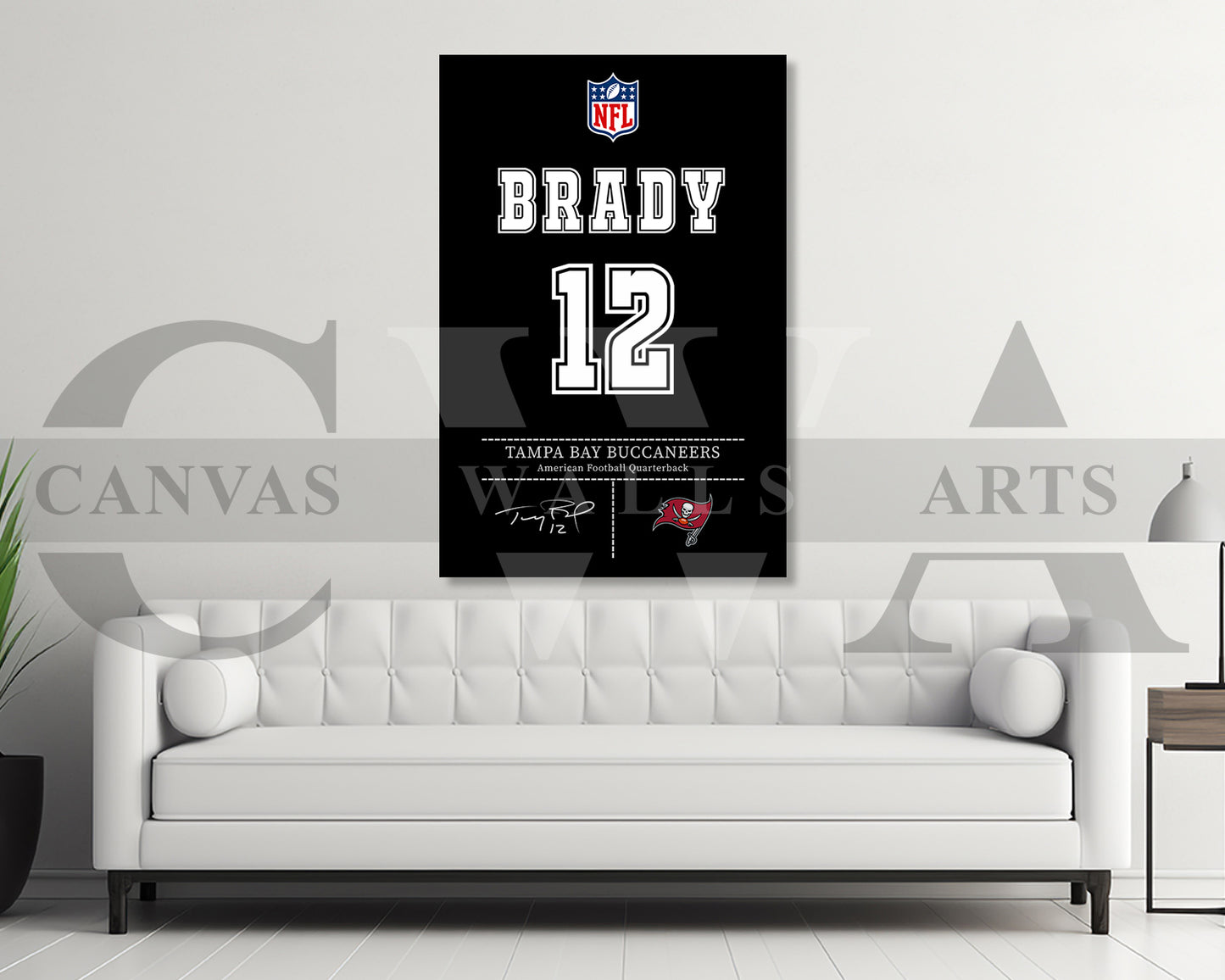 Tom Brady Jersey Canvas Wall Art NFL Jersey Poster Print American Football Canvas Wall Art