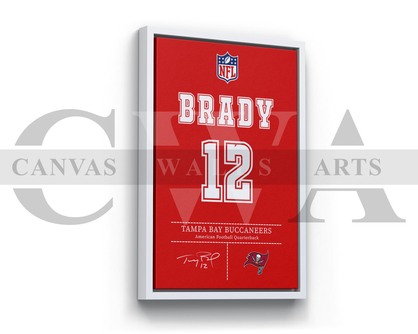Tom Brady Jersey Canvas Wall Art NFL Jersey Poster Print Sports Canvas Print