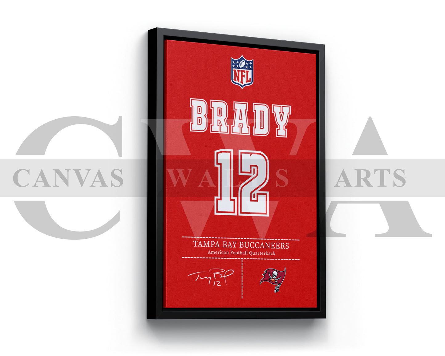 Tom Brady Jersey Canvas Wall Art NFL Jersey Poster Print Sports Canvas Print