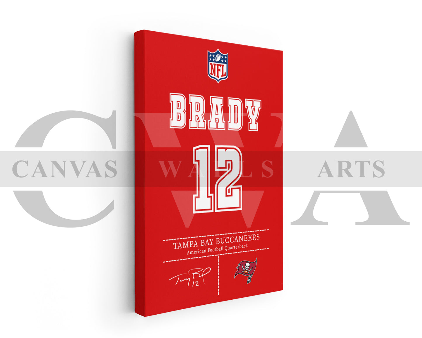 Tom Brady Jersey Canvas Wall Art NFL Jersey Poster Print Sports Canvas Print