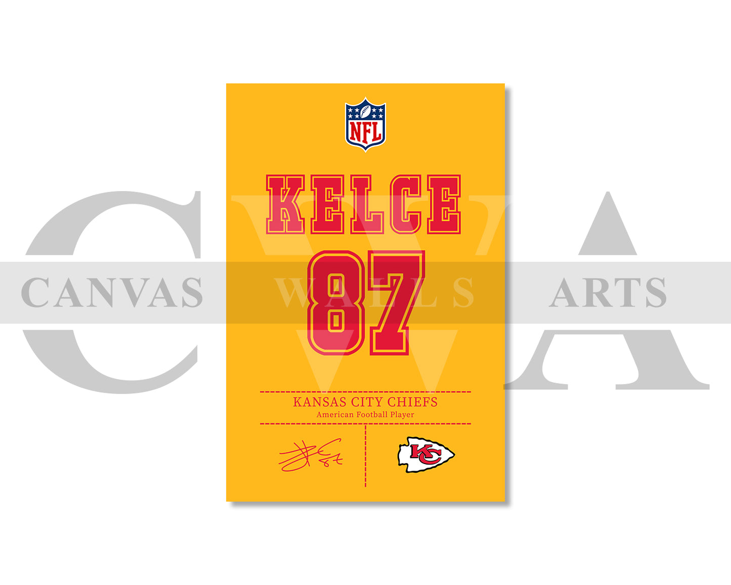 Travis Kelce Jersey Canvas Wall Art NFL Jersey Poster Print Canvas Frame Ready To Hang