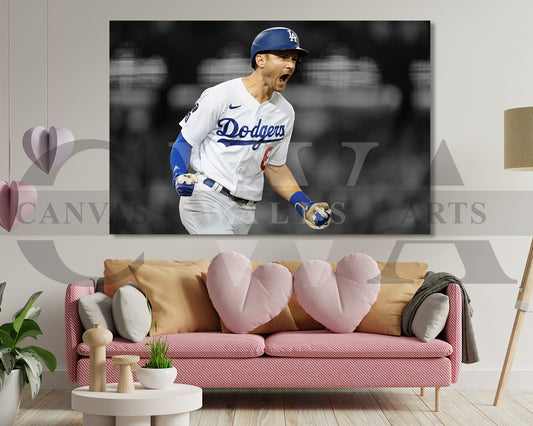 Trea Turner Black & White Canvas Art