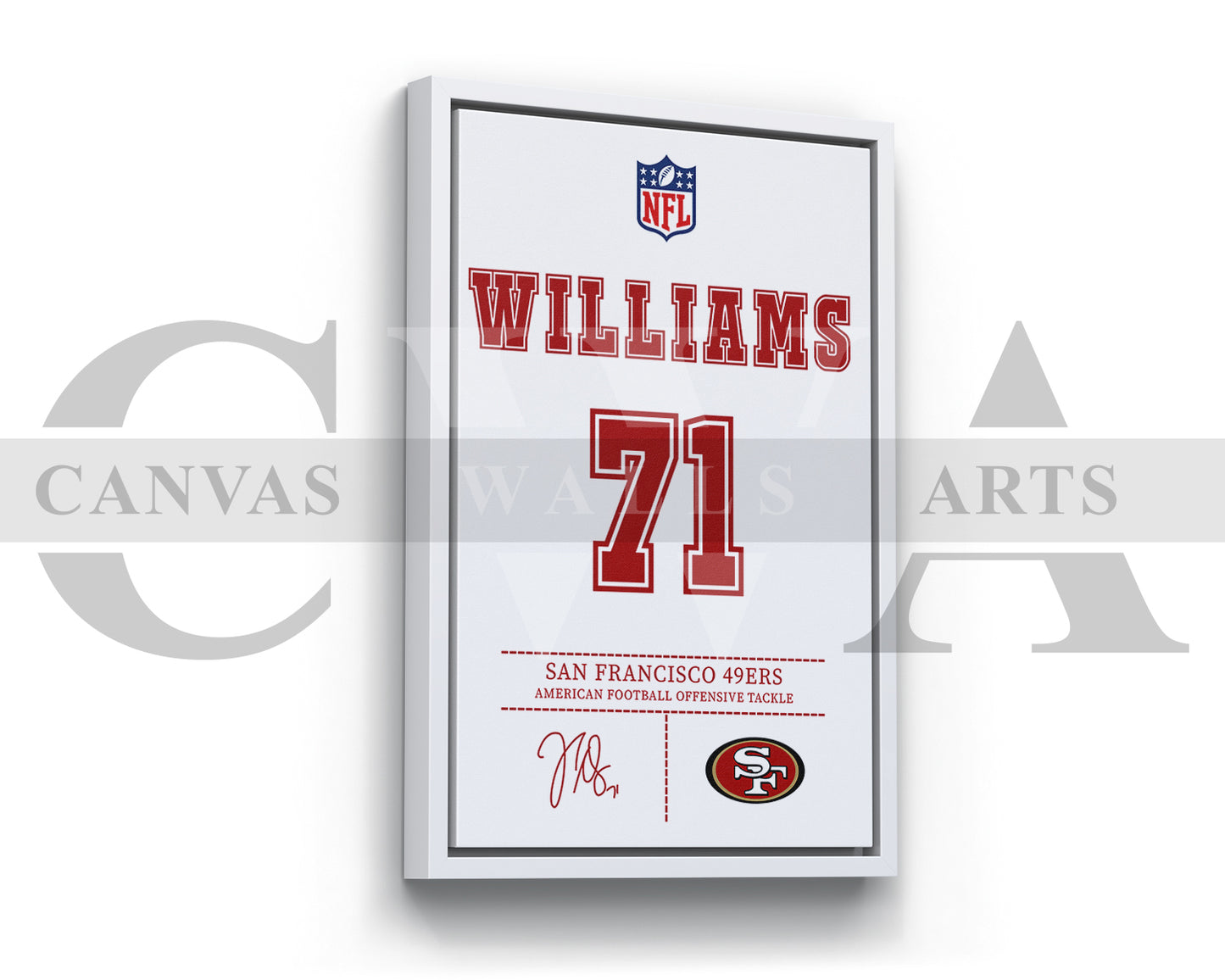 Trent Williams Jersey Canvas Wall Art NFL Jersey Poster Print American Football Canvas Print