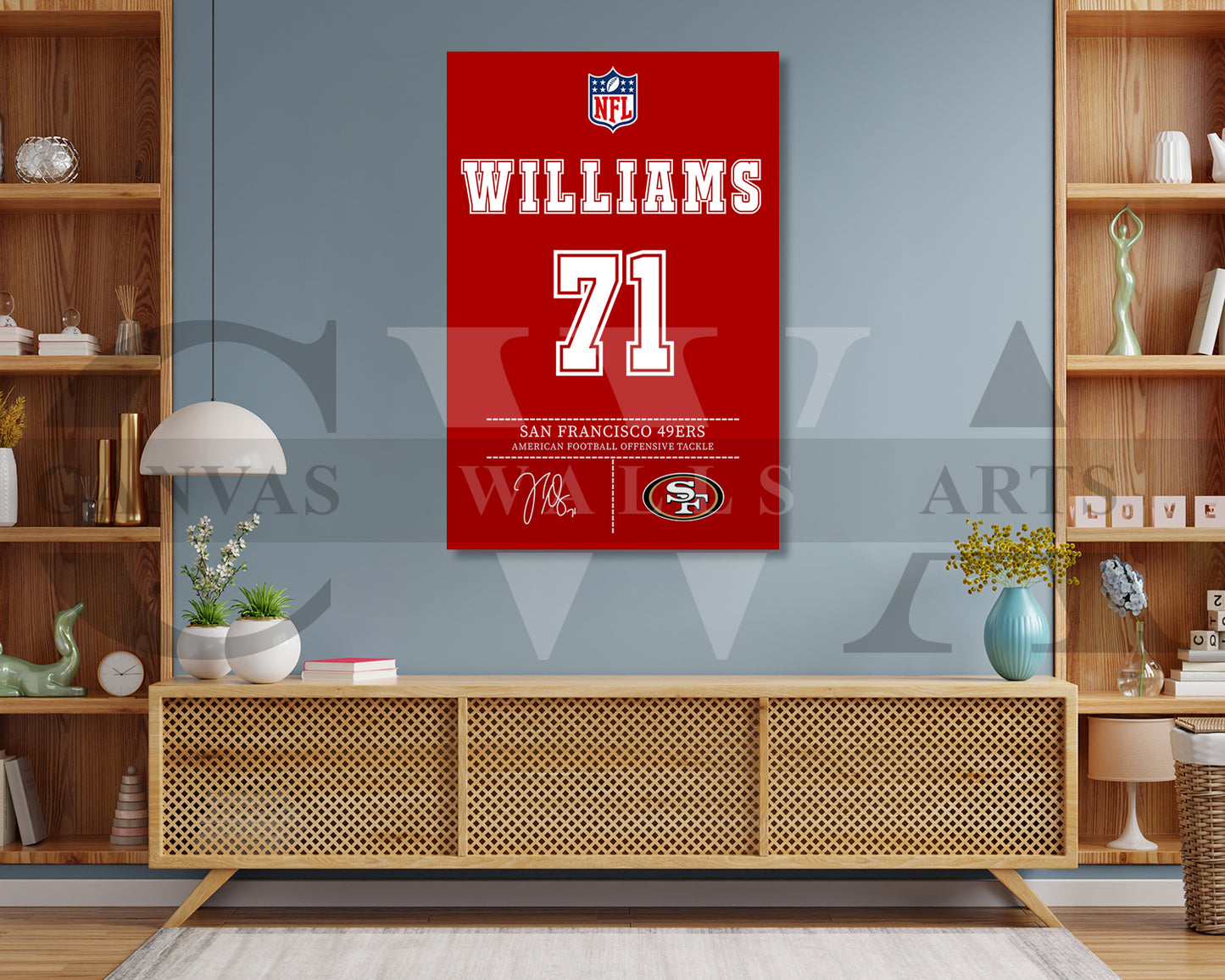 Trent Williams Jersey Canvas Wall Art NFL Jersey Poster Print Canvas Frame Ready To Hang