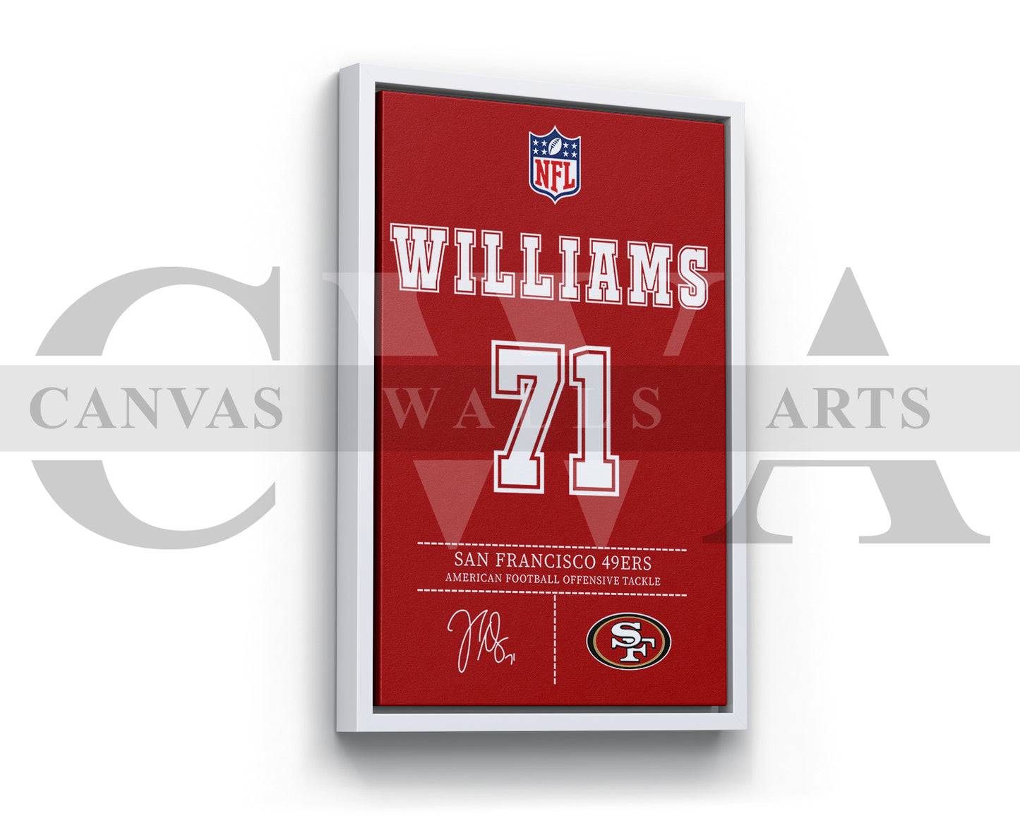 Trent Williams Jersey Canvas Wall Art NFL Jersey Poster Print Canvas Frame Ready To Hang