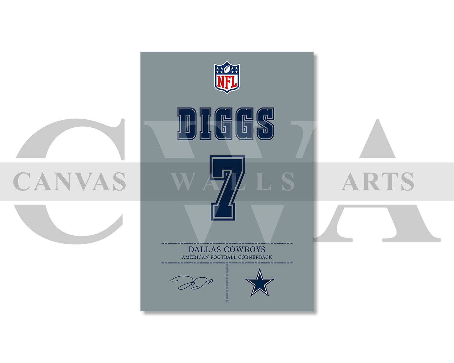 Trevon Diggs Jersey Canvas Wall Art NFL Jersey Poster Print American Football Player Canvas Print