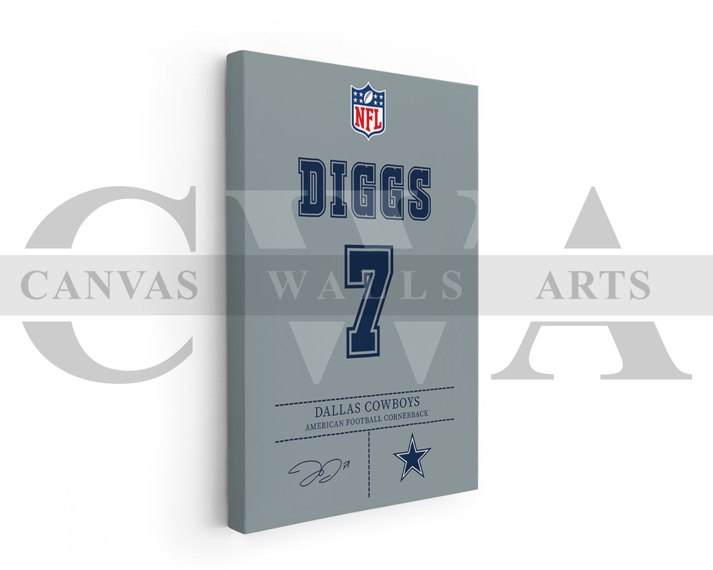 Trevon Diggs Jersey Canvas Wall Art NFL Jersey Poster Print American Football Player Canvas Print
