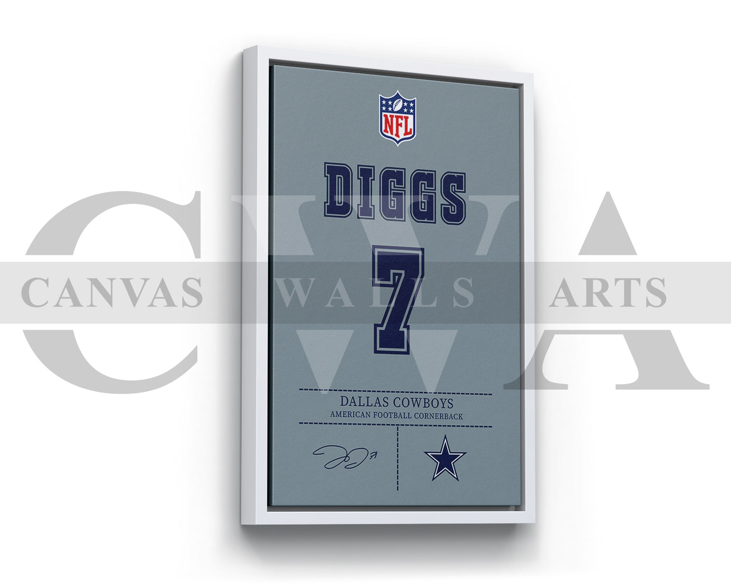 Trevon Diggs Jersey Canvas Wall Art NFL Jersey Poster Print American Football Player Canvas Print