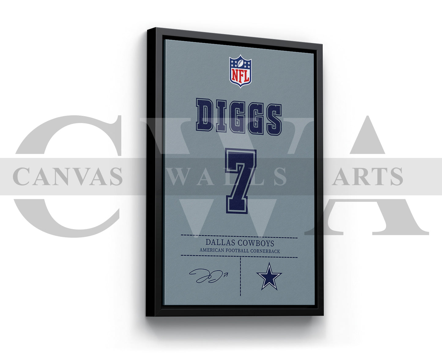 Trevon Diggs Jersey Canvas Wall Art NFL Jersey Poster Print American Football Player Canvas Print