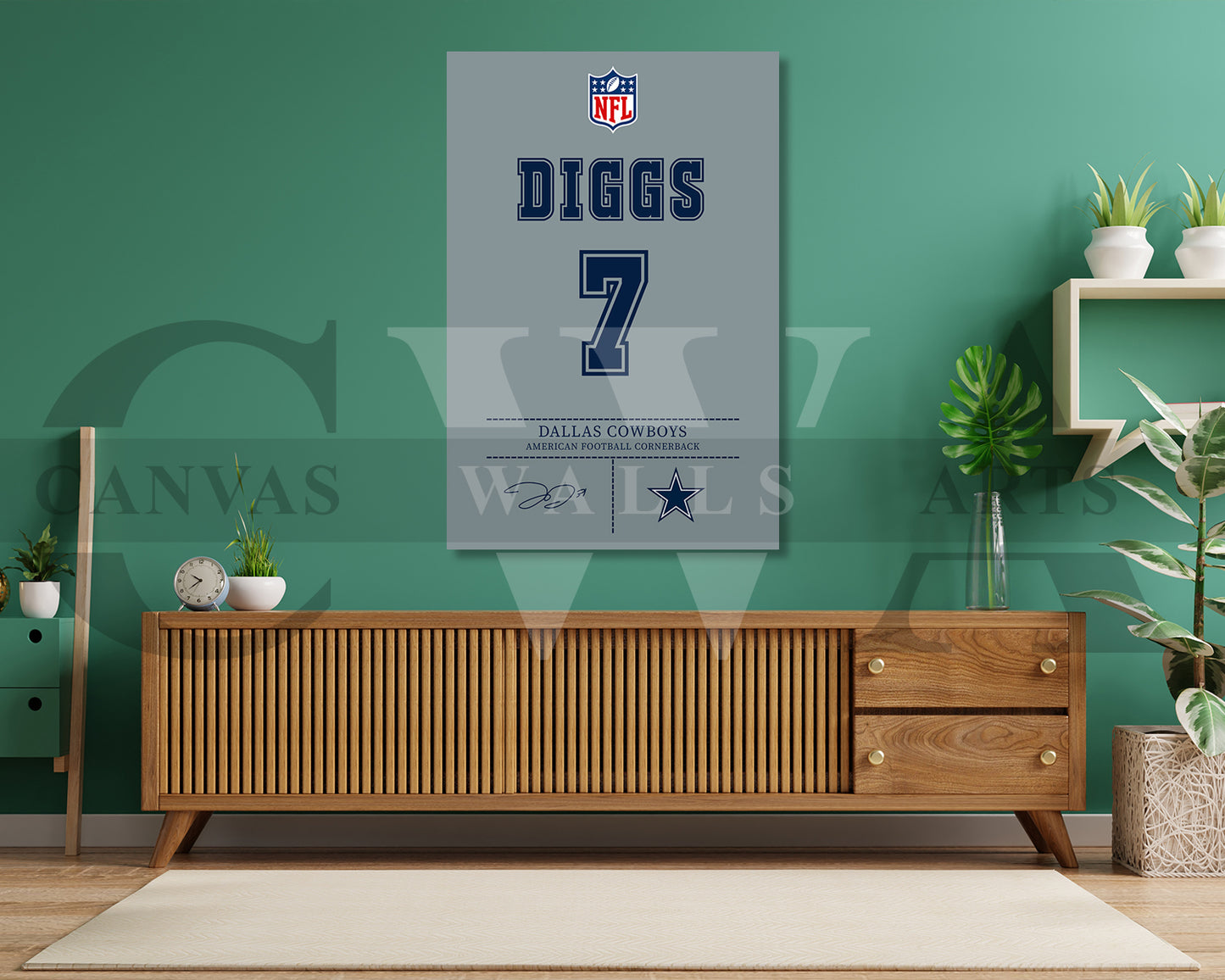 Trevon Diggs Jersey Canvas Wall Art NFL Jersey Poster Print American Football Player Canvas Print