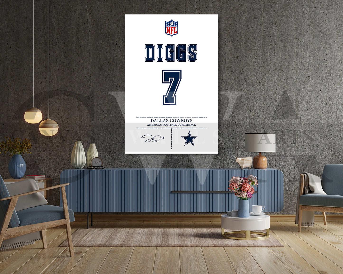 Trevon Diggs Jersey Canvas Wall Art NFL Jersey Poster Print Canvas Frame Ready To Hang