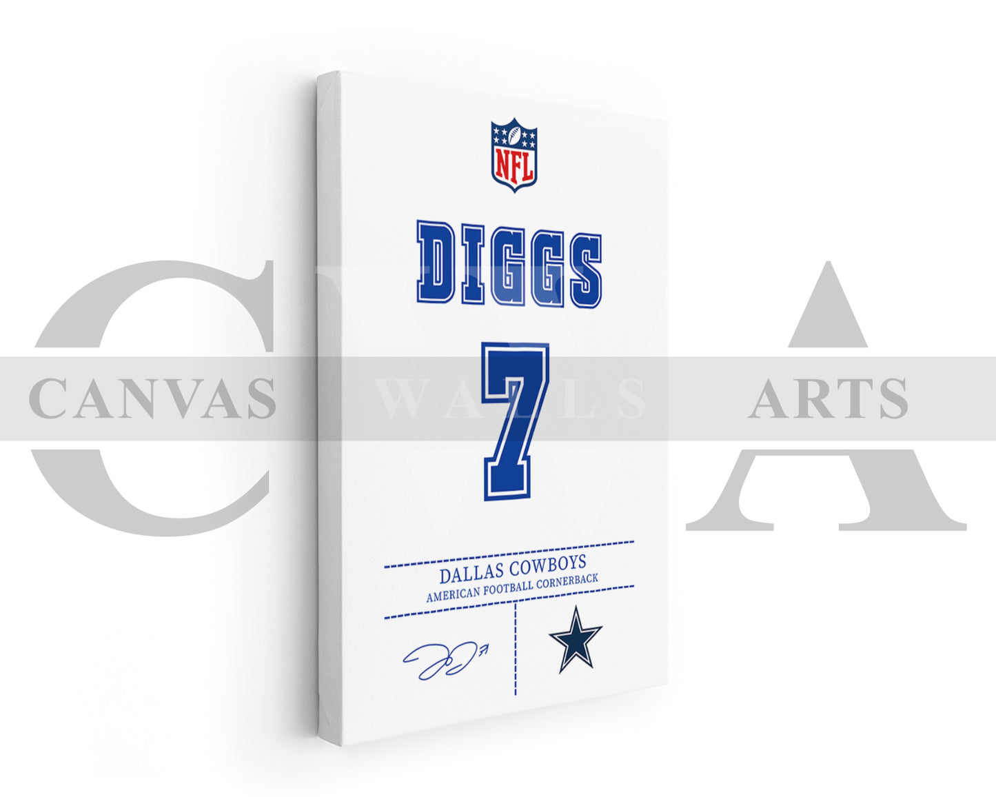 Trevon Diggs Jersey Canvas Wall Art NFL Jersey Poster Print Sports Canvas Print