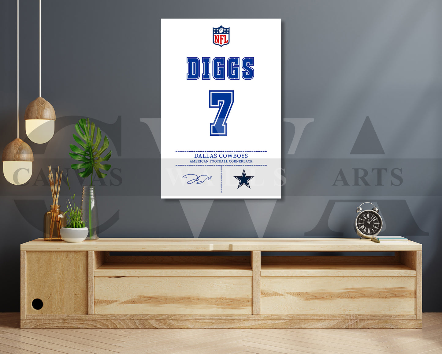 Trevon Diggs Jersey Canvas Wall Art NFL Jersey Poster Print Sports Canvas Print