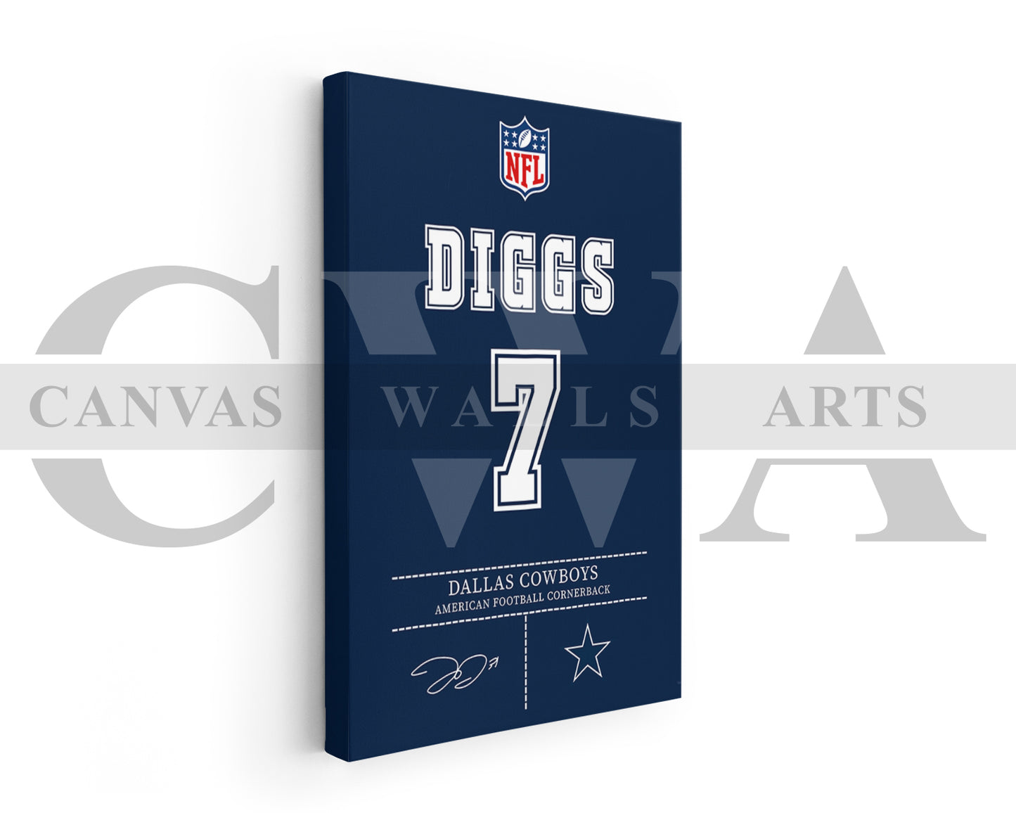 Trevon Diggs Jersey Canvas Wall Art NFL Jersey Poster Print American Football Canvas Print