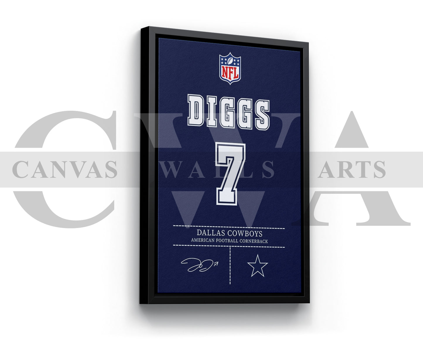 Trevon Diggs Jersey Canvas Wall Art NFL Jersey Poster Print American Football Canvas Print