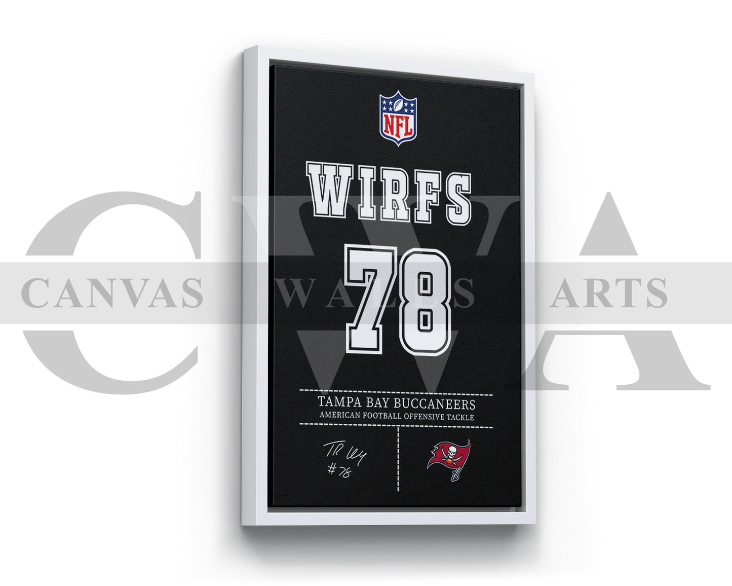 Tristan Wirfs Jersey Canvas Wall Art NFL Jersey Poster Print Sports Canvas Frame Ready To Hang