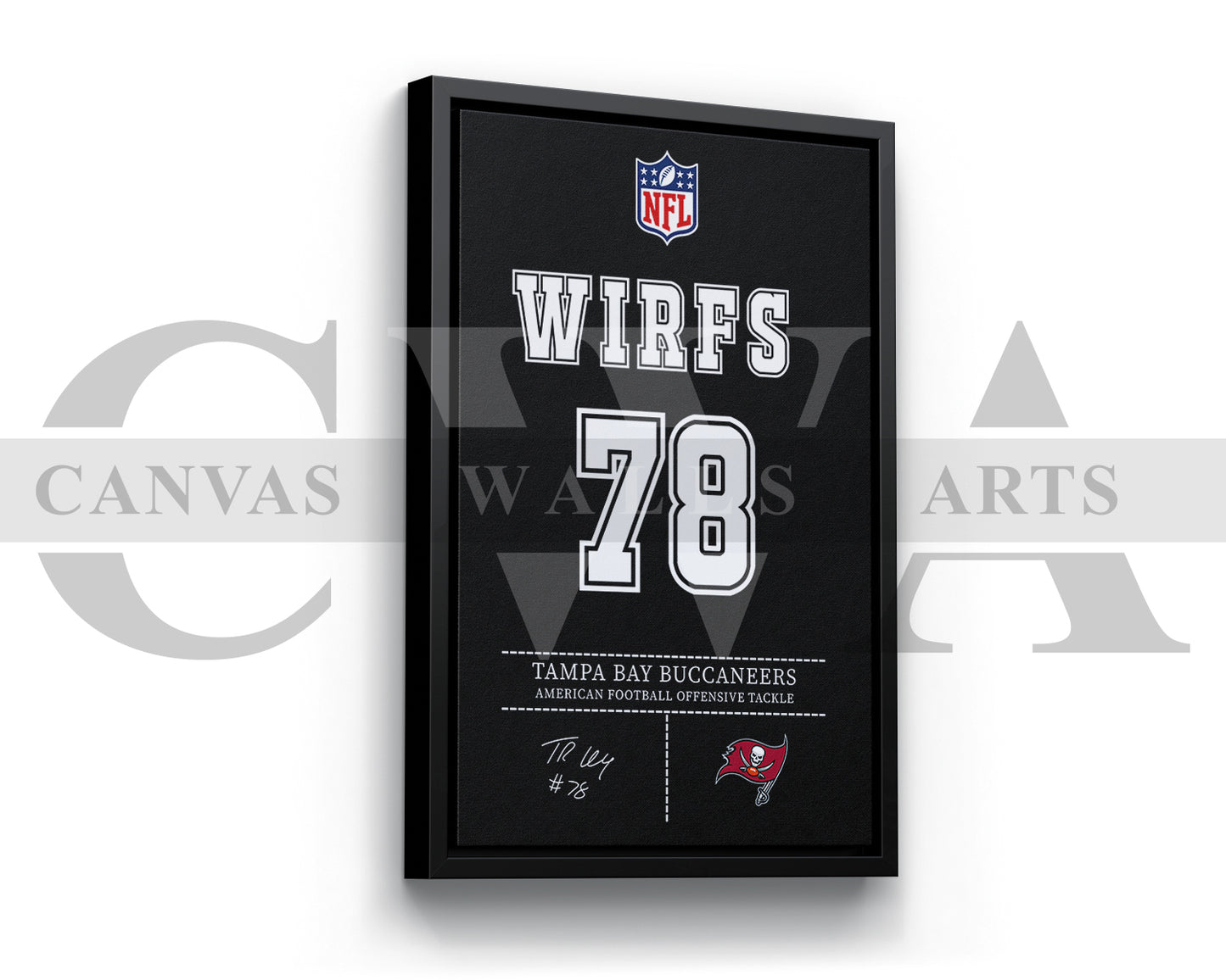 Tristan Wirfs Jersey Canvas Wall Art NFL Jersey Poster Print Sports Canvas Frame Ready To Hang