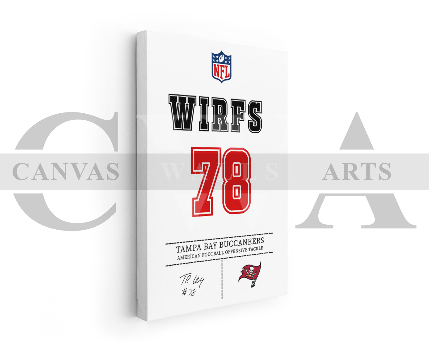Tristan Wirfs Jersey Canvas Wall Art NFL Jersey Poster Print Sports Canvas Print