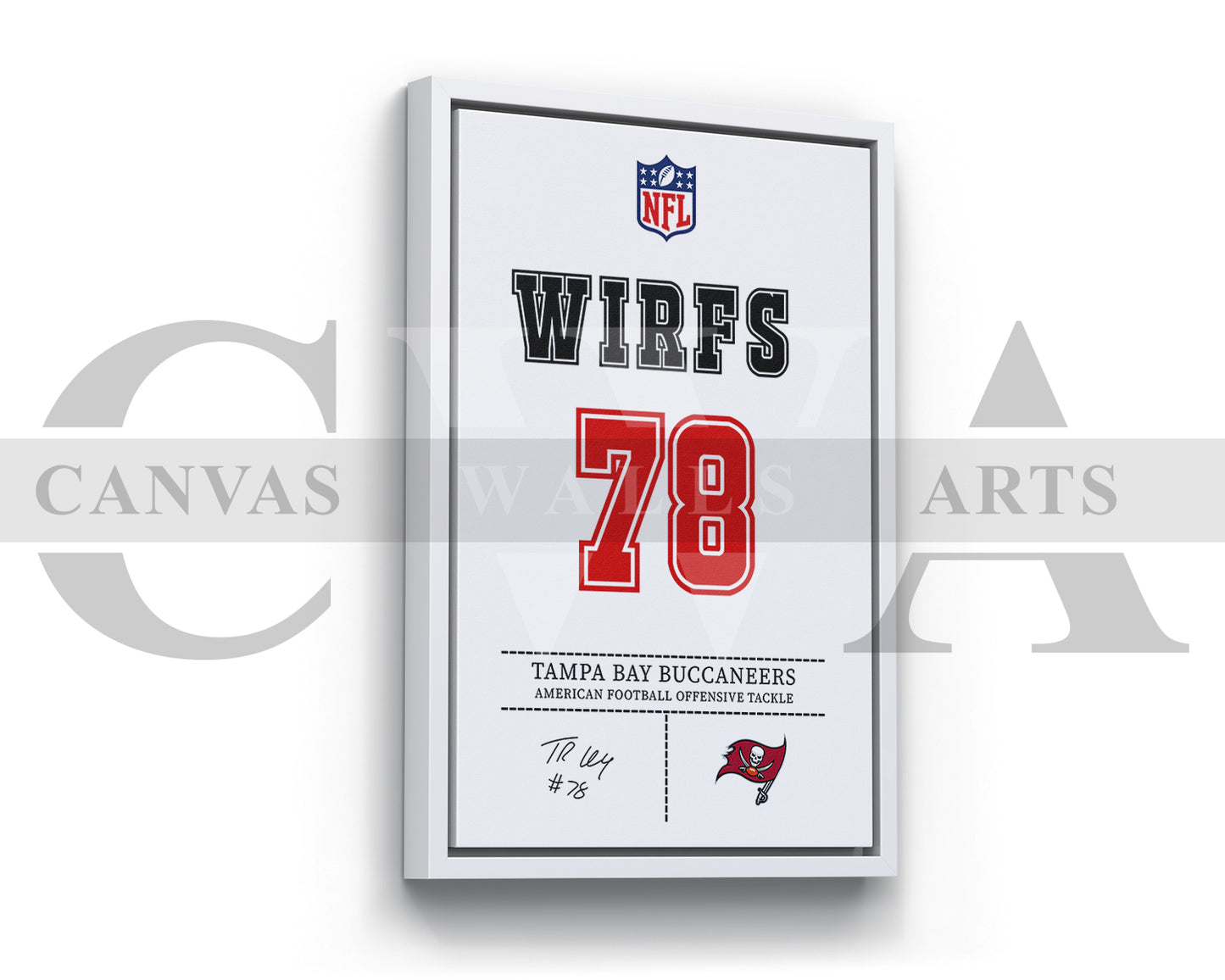 Tristan Wirfs Jersey Canvas Wall Art NFL Jersey Poster Print Sports Canvas Print