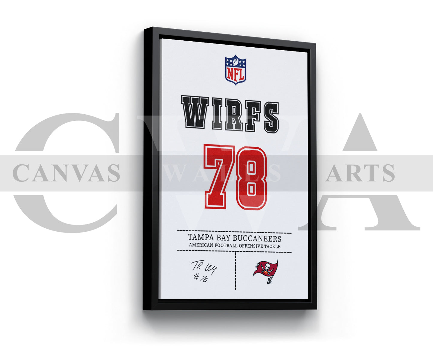 Tristan Wirfs Jersey Canvas Wall Art NFL Jersey Poster Print Sports Canvas Print