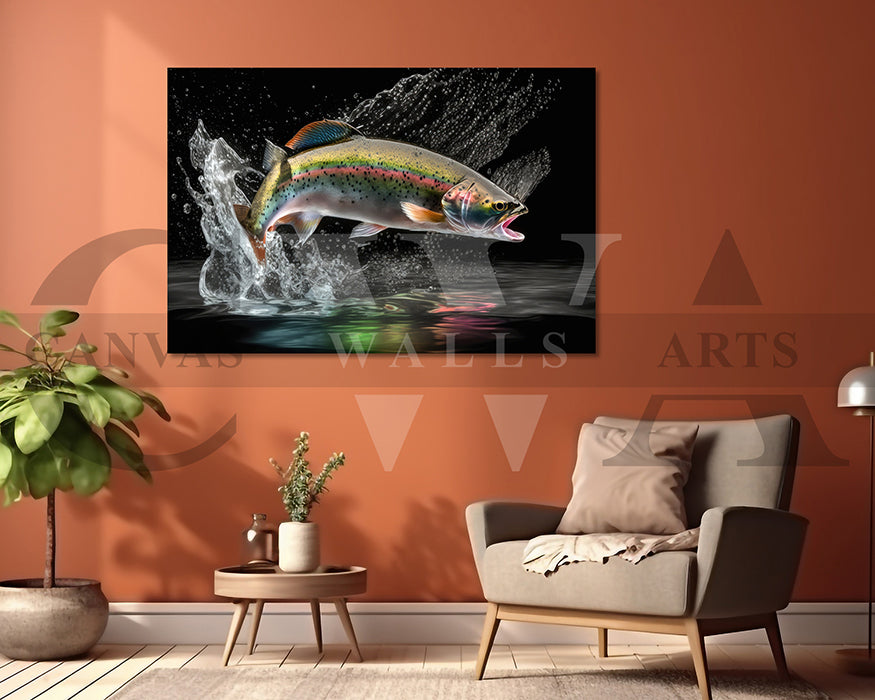Trout Canvas Wall Art Animal Poster Print