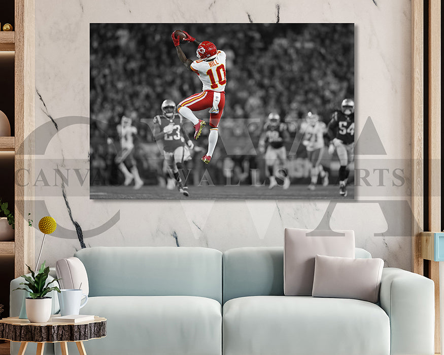 Tyreek Hill Black & White Canvas Art American Football Canvas Wall Art