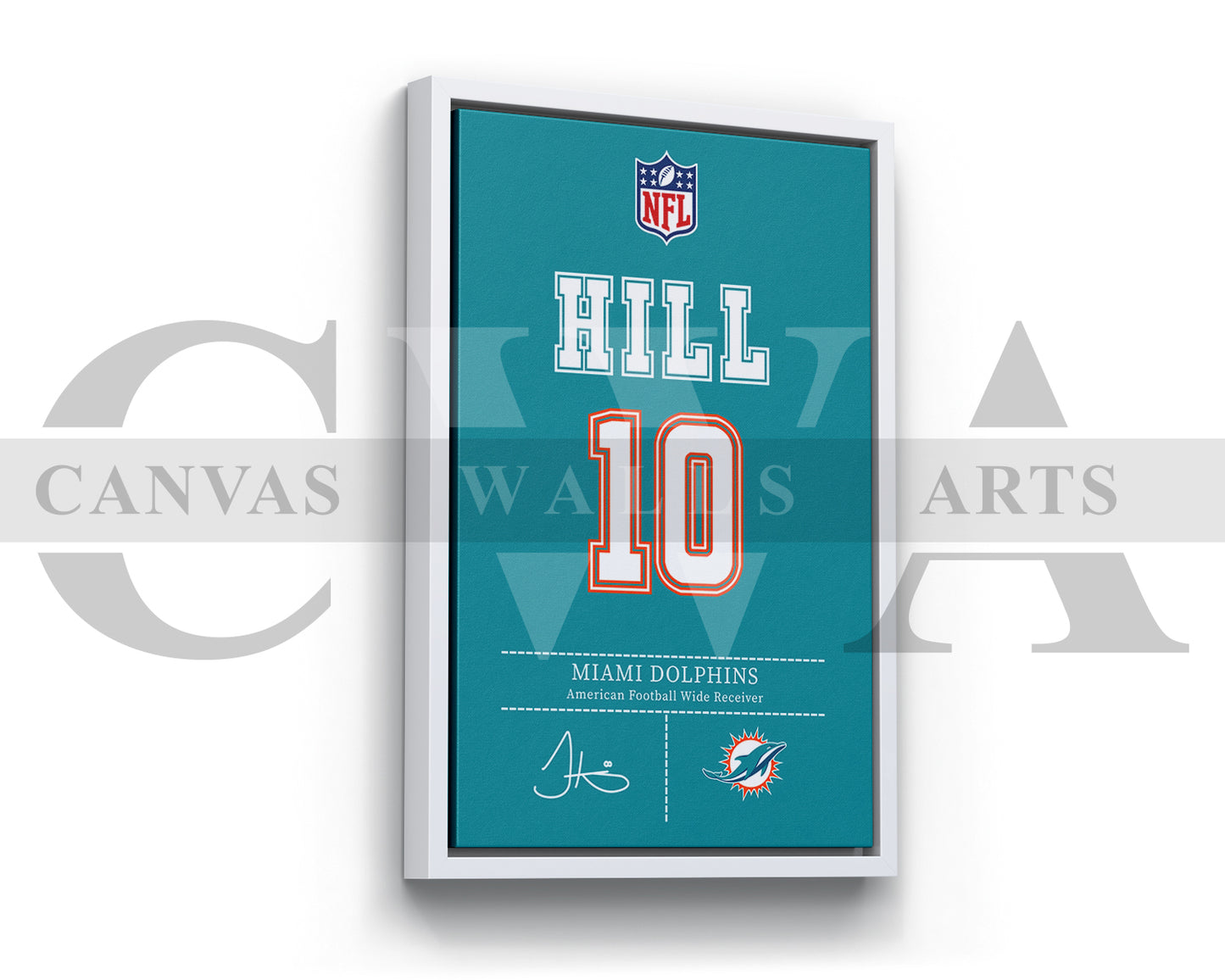 Tyreek Hill Jersey Canvas Wall Art NFL Jersey Poster Print Sports Canvas Frame Ready To Hang