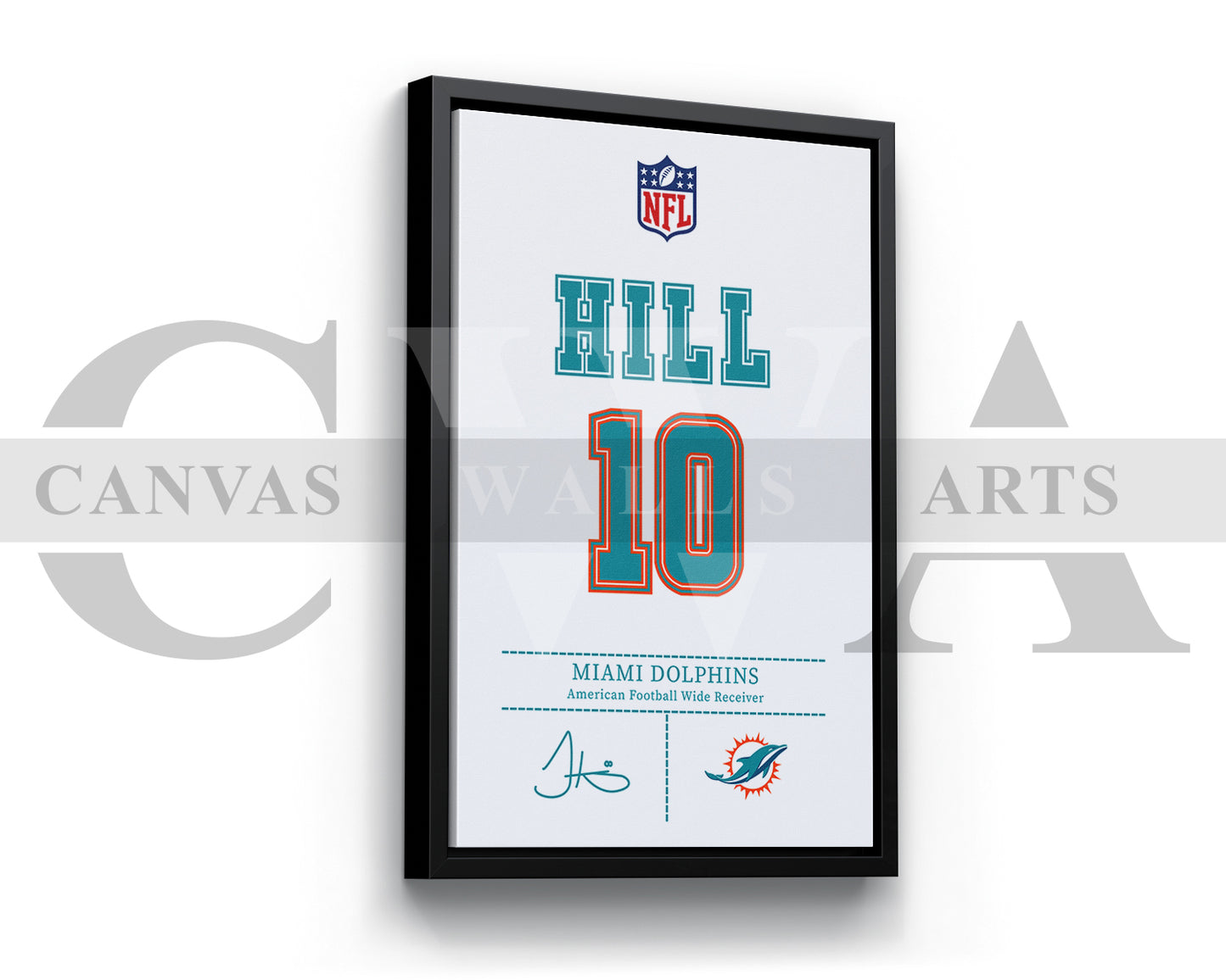 Tyreek Hill Jersey Canvas Wall Art NFL Jersey Poster Print American Football Canvas Print