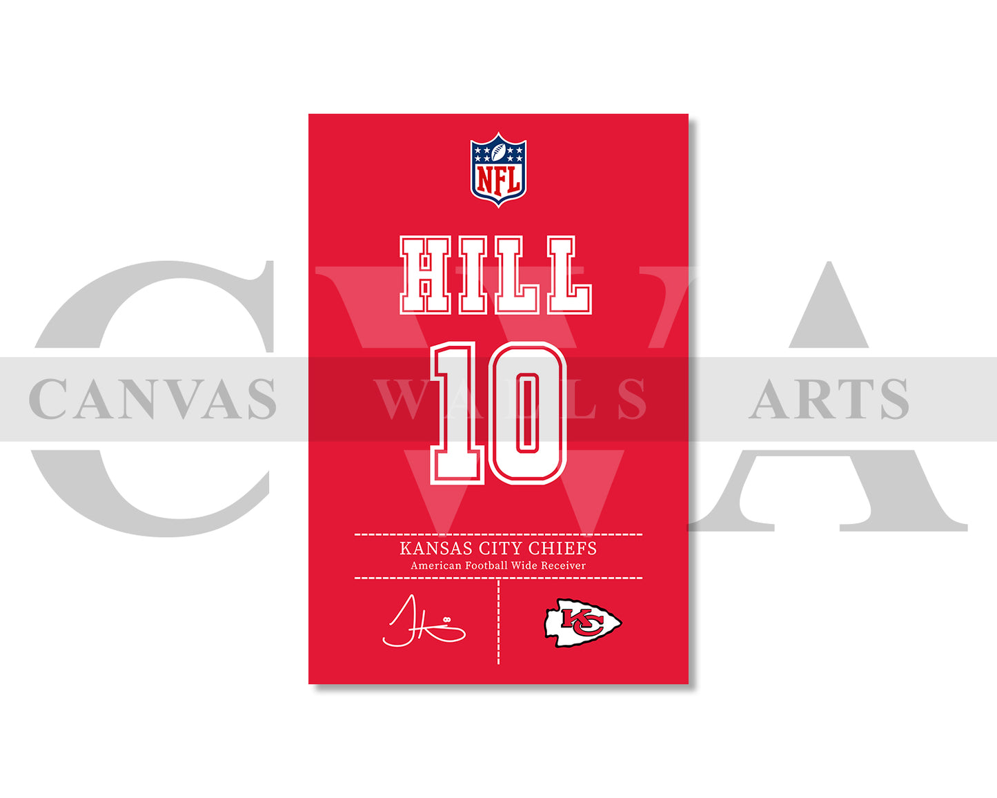 Tyreek Hill Jersey Canvas Wall Art NFL Jersey Poster Print Sports Canvas Print