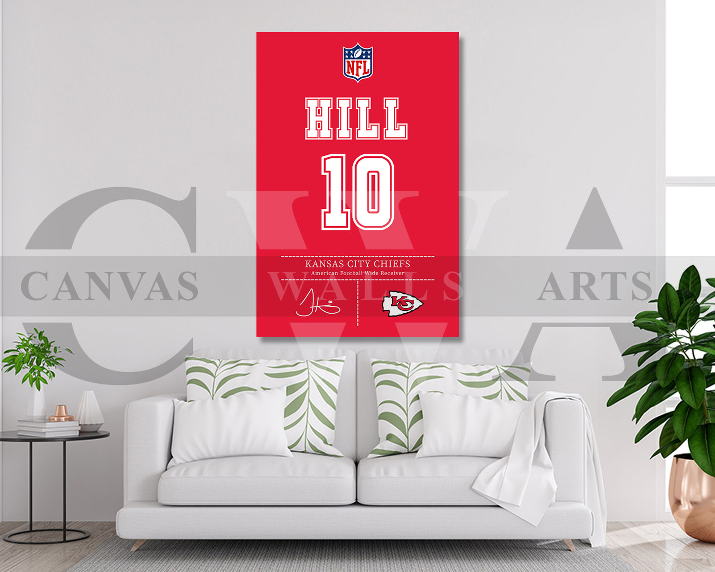 Tyreek Hill Jersey Canvas Wall Art NFL Jersey Poster Print Sports Canvas Print