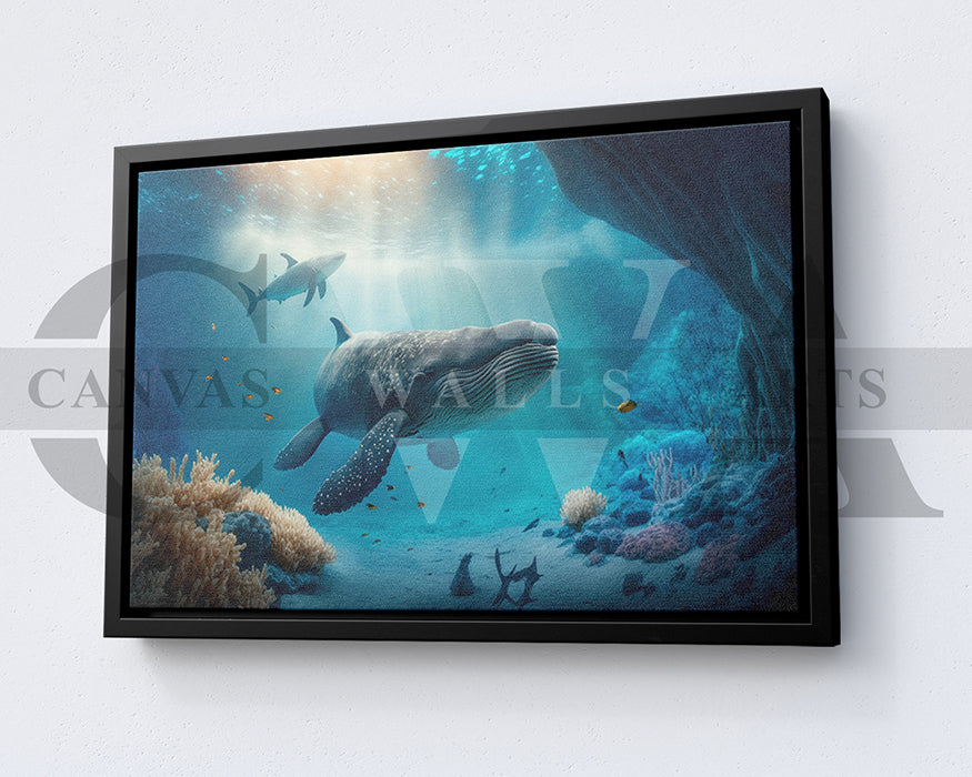Underwater World Canvas Wall Art Animal Poster Print